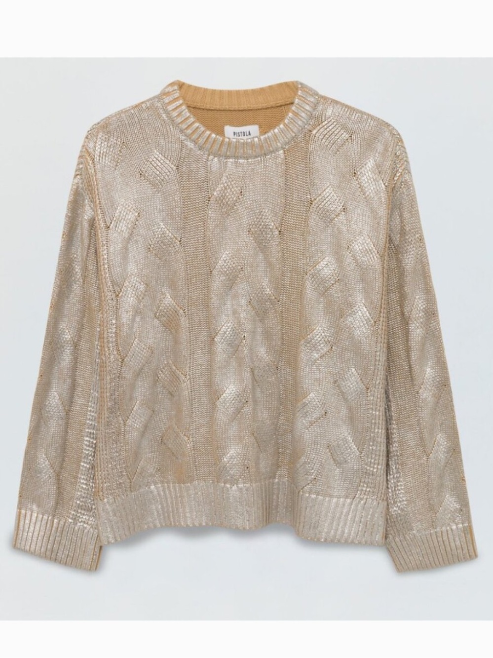 Pistola Everly Foil Accent Cotton Crewneck Sweater